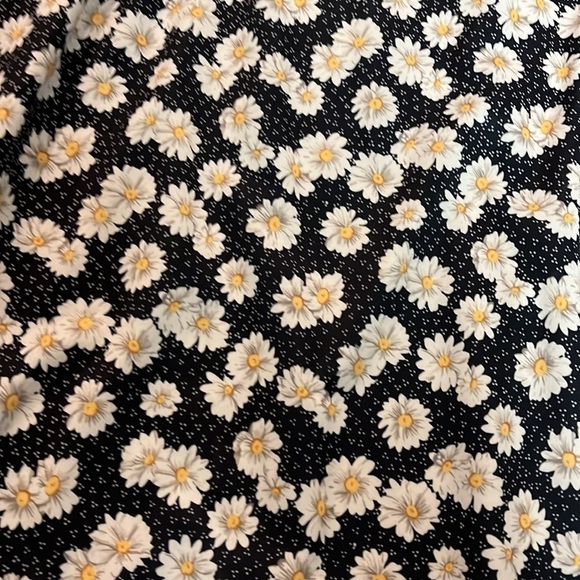 Vintage Tabby California Daisy Print Button Front Elbow Sleeve Collar Dress L - Picture 2 of 8